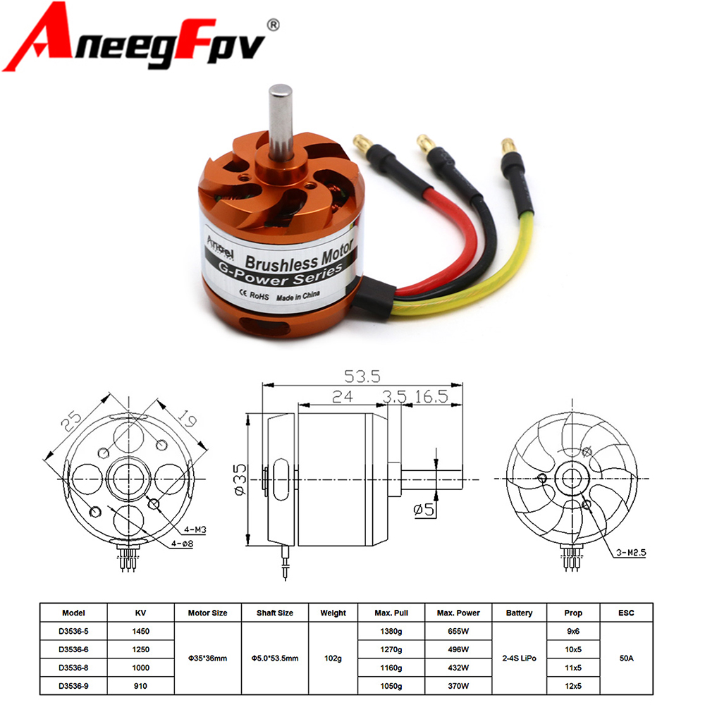 Rc Helicopter Mini - D3536 910KV 1000KV 1250KV 1450KV Motor