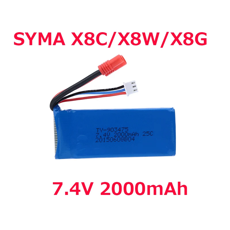 Rc Helicopter Coaxial - 7.4V 2000M Ah (Round Konektor) untuk