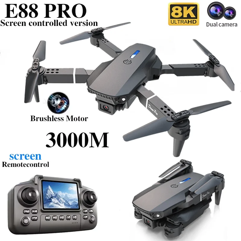 Drone E88 PRO Profesional deng - Rc Helicopter Electric ulasan dan harga